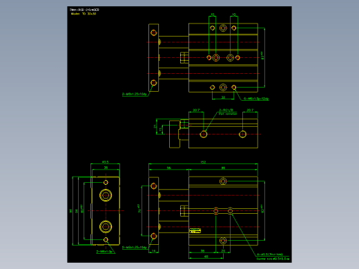 双轴气缸2D-TD32x30