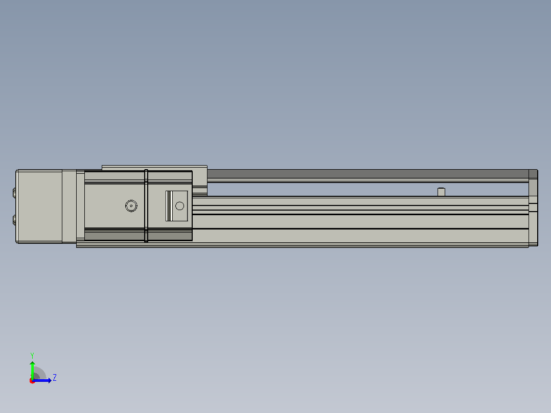 SYS12-BL-200-200W滚珠花健、支撑座、滚珠丝杠、交叉导轨、直线模组.STEP左视图