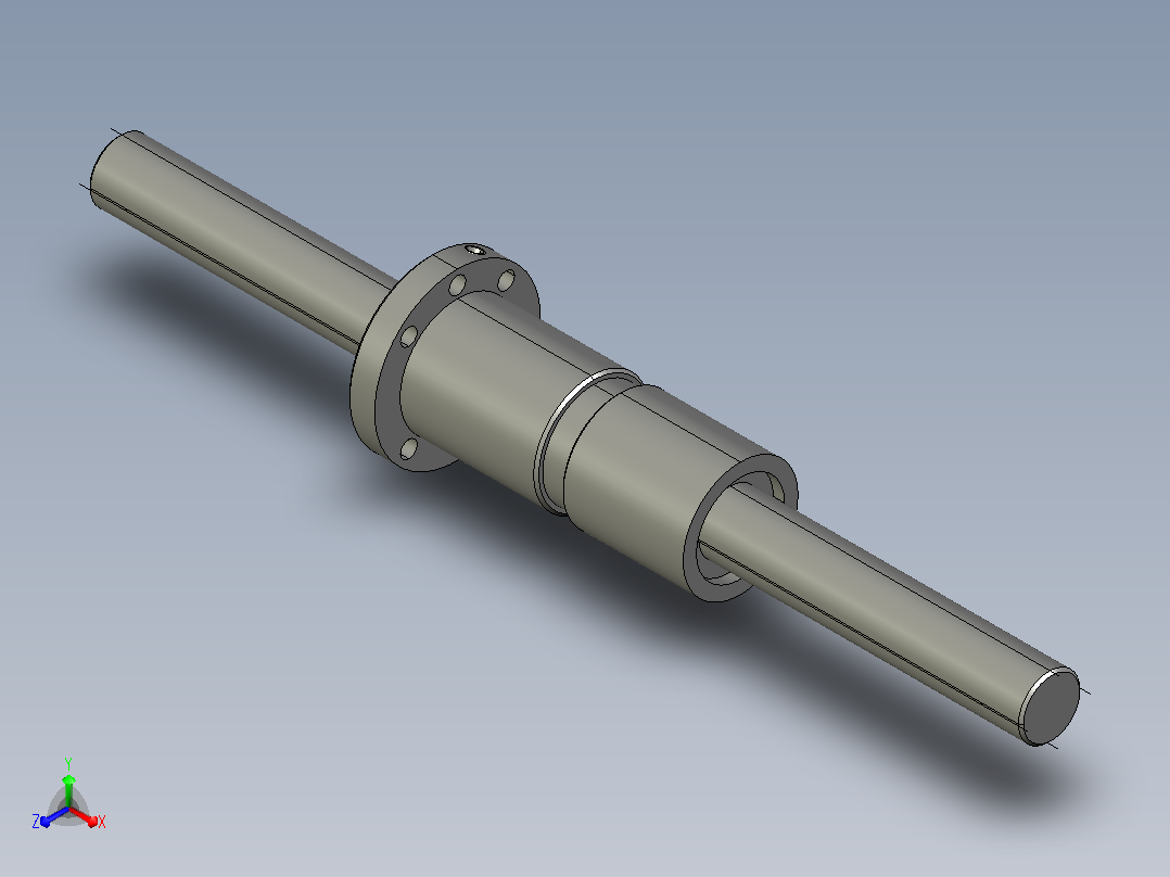 DKFZD2510-4滚珠丝杆3D模型主视图