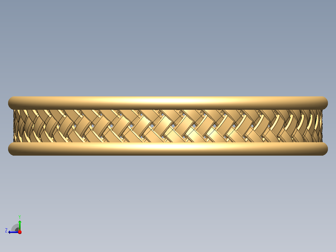 SolidWorks_这是一个使用SolidWorks 11制作的逼真手镯设计右视图
