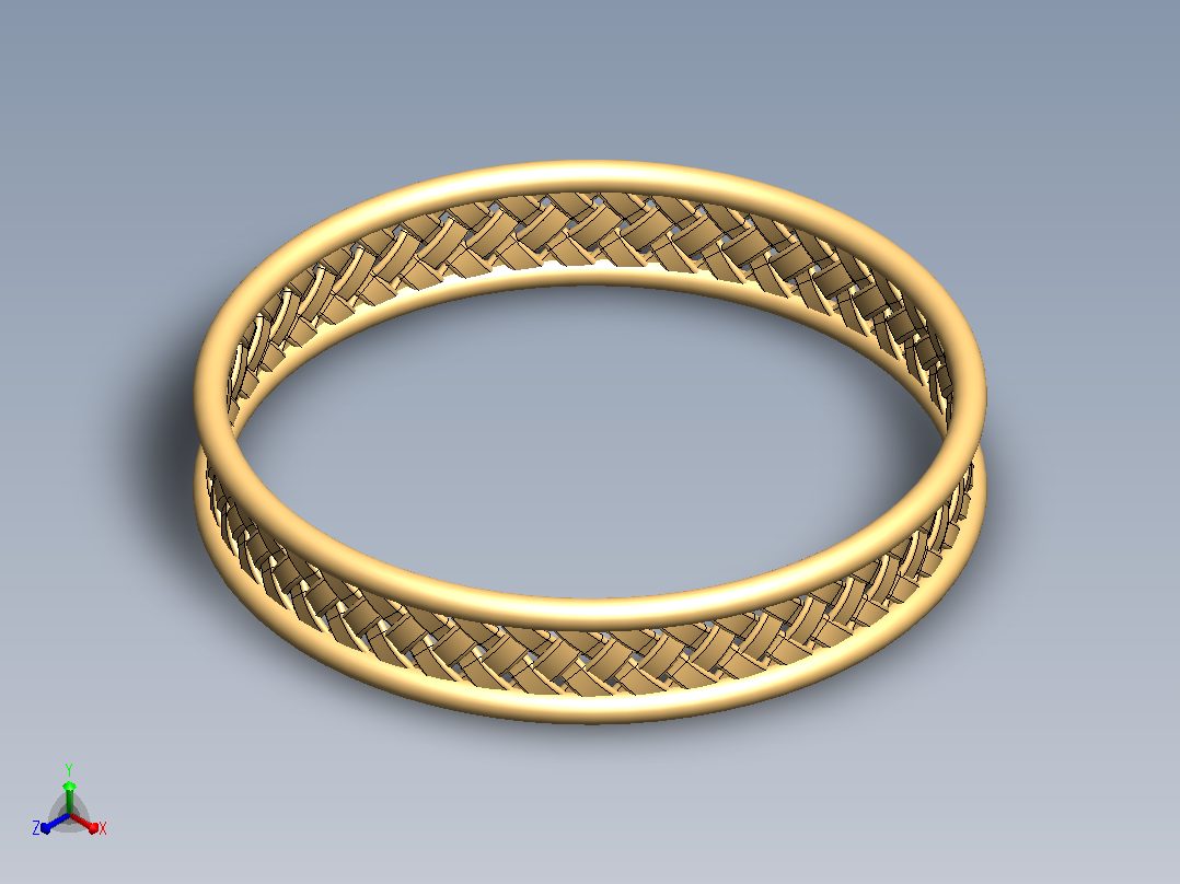 SolidWorks_这是一个使用SolidWorks 11制作的逼真手镯设计正等轴测图