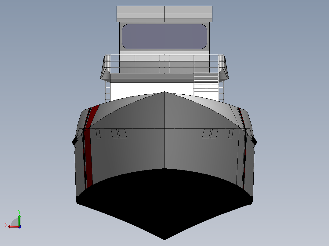 L 42.8M B 6.66M的船舶后视图