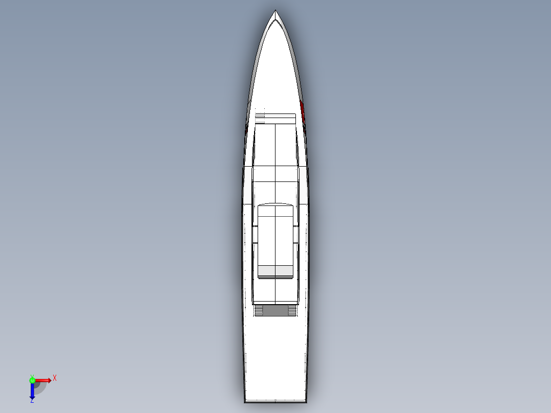 L 42.8M B 6.66M的船舶俯视图