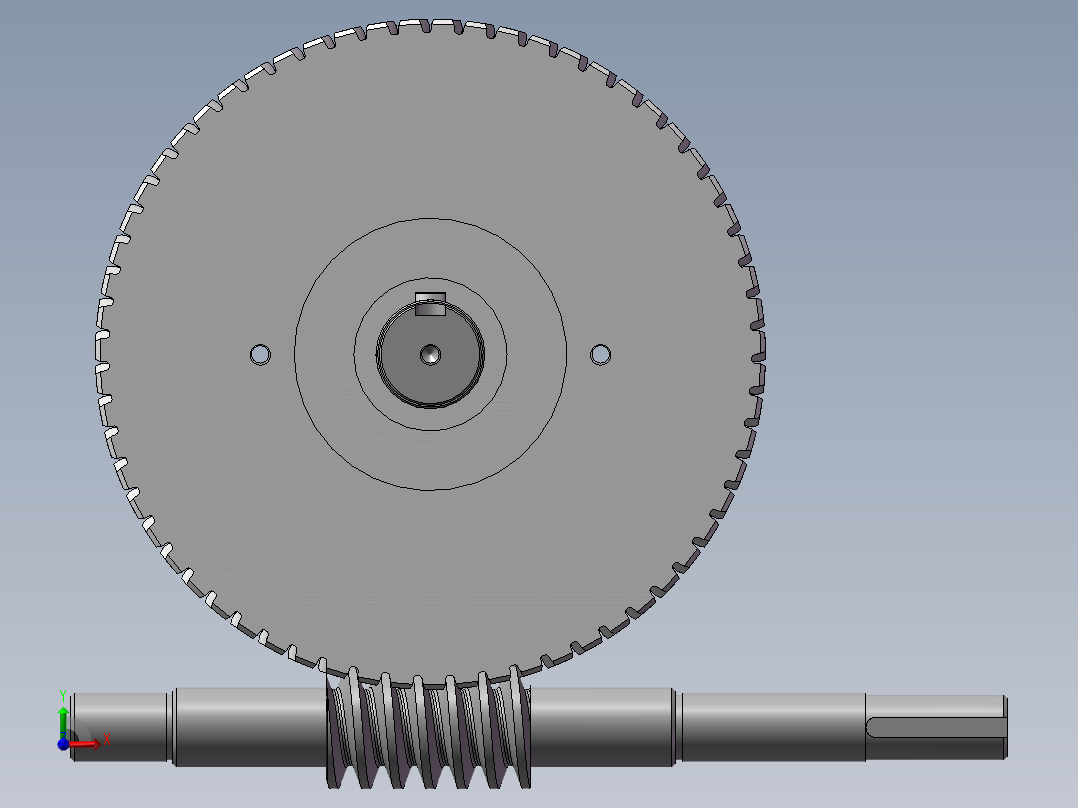蜗轮蜗杆前视图
