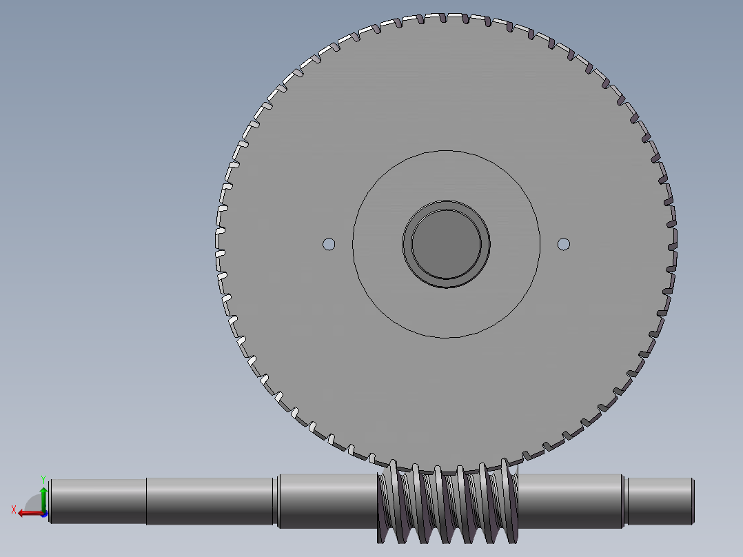 蜗轮蜗杆后视图