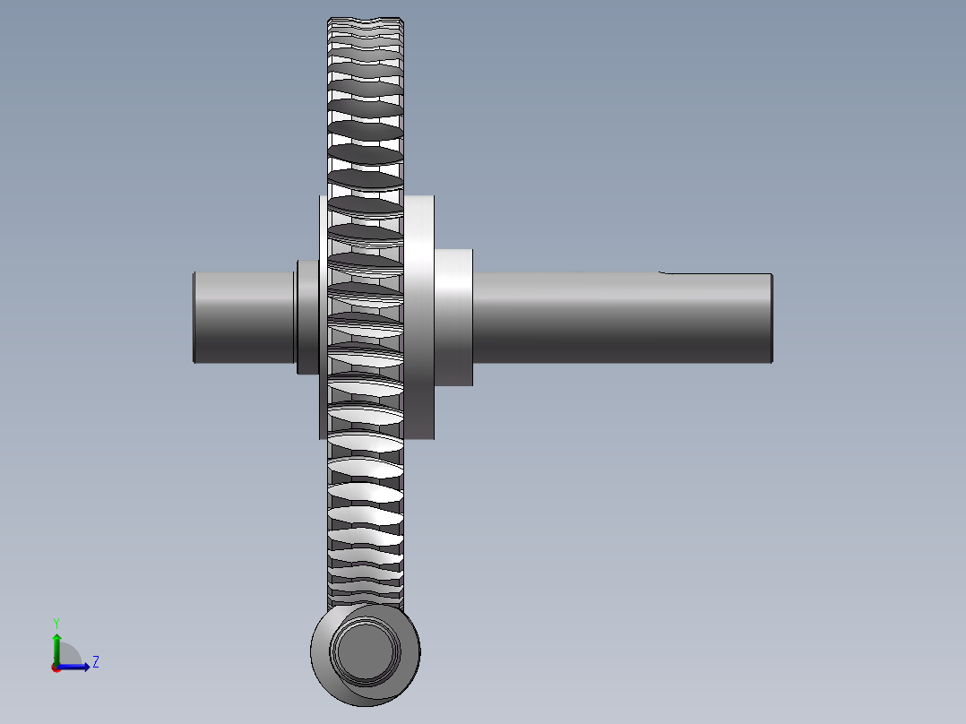 蜗轮蜗杆左视图