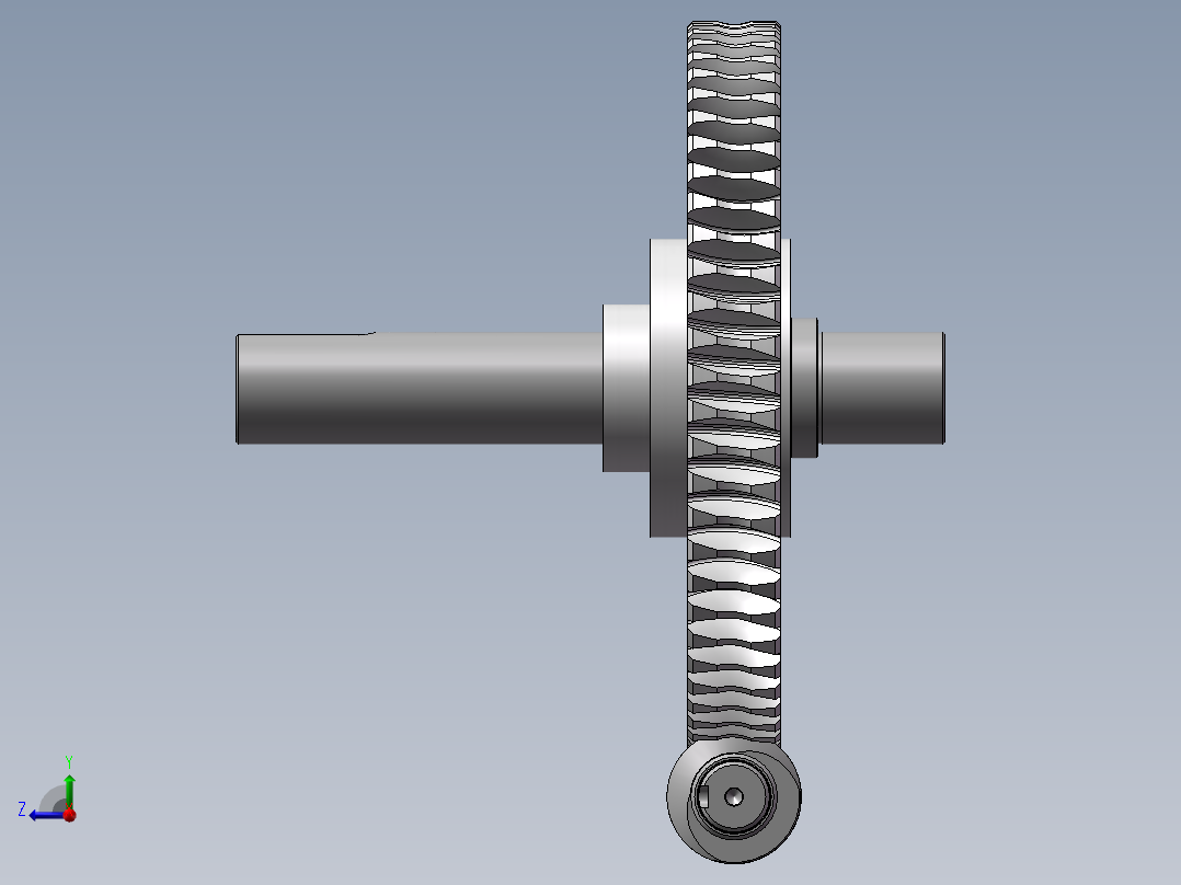 蜗轮蜗杆右视图