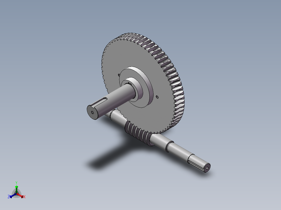 蜗轮蜗杆正等轴测图
