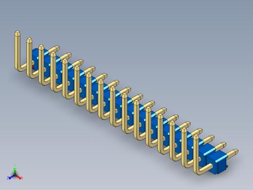 彩色公排针 100mil 2.54mm 系列-DS1022_blue_16p_100mil_TypeU_rev1.0