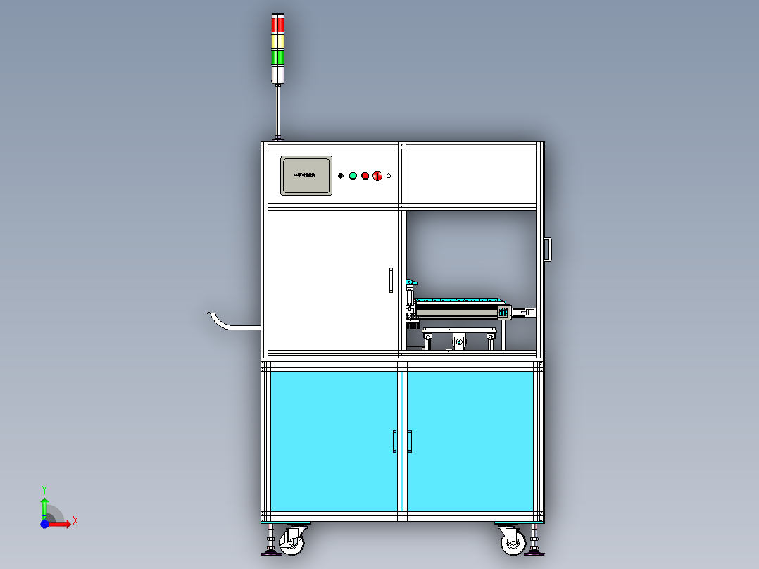 插针检测摆盘机 折料摆盘自动机前视图
