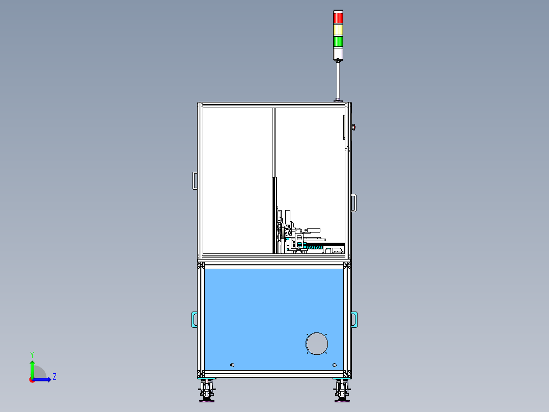 插针检测摆盘机 折料摆盘自动机左视图