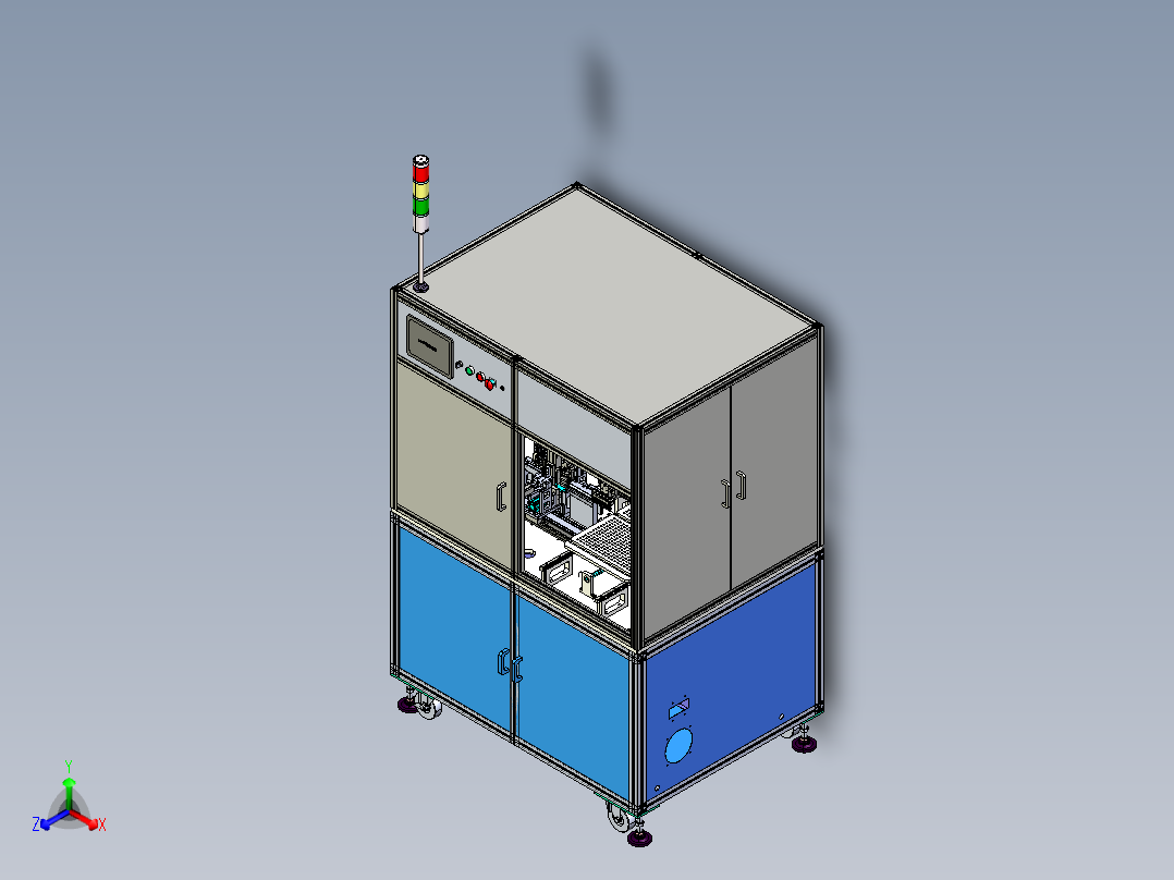 插针检测摆盘机 折料摆盘自动机正等轴测图