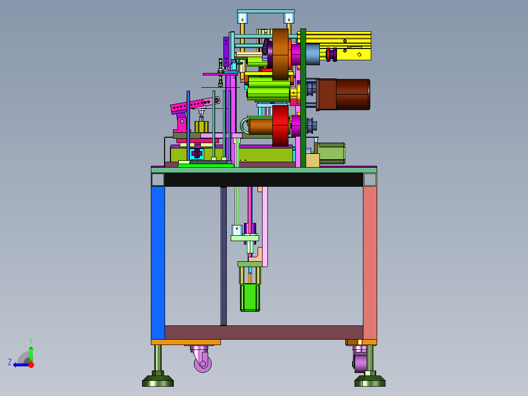 胶带复卷贴合机右视图
