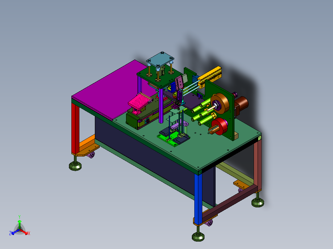 胶带复卷贴合机正等轴测图
