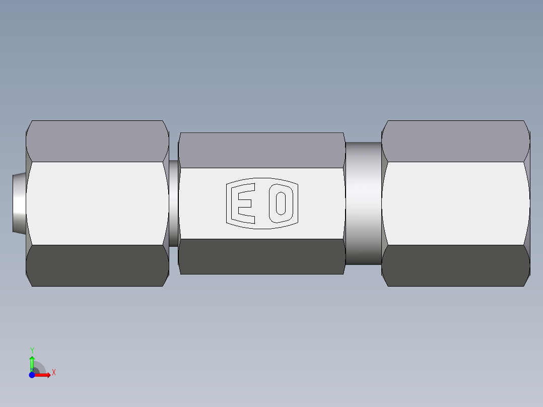 卡套式工业通用硬管接头EO_Distance_piece_adapter_DA06L71前视图