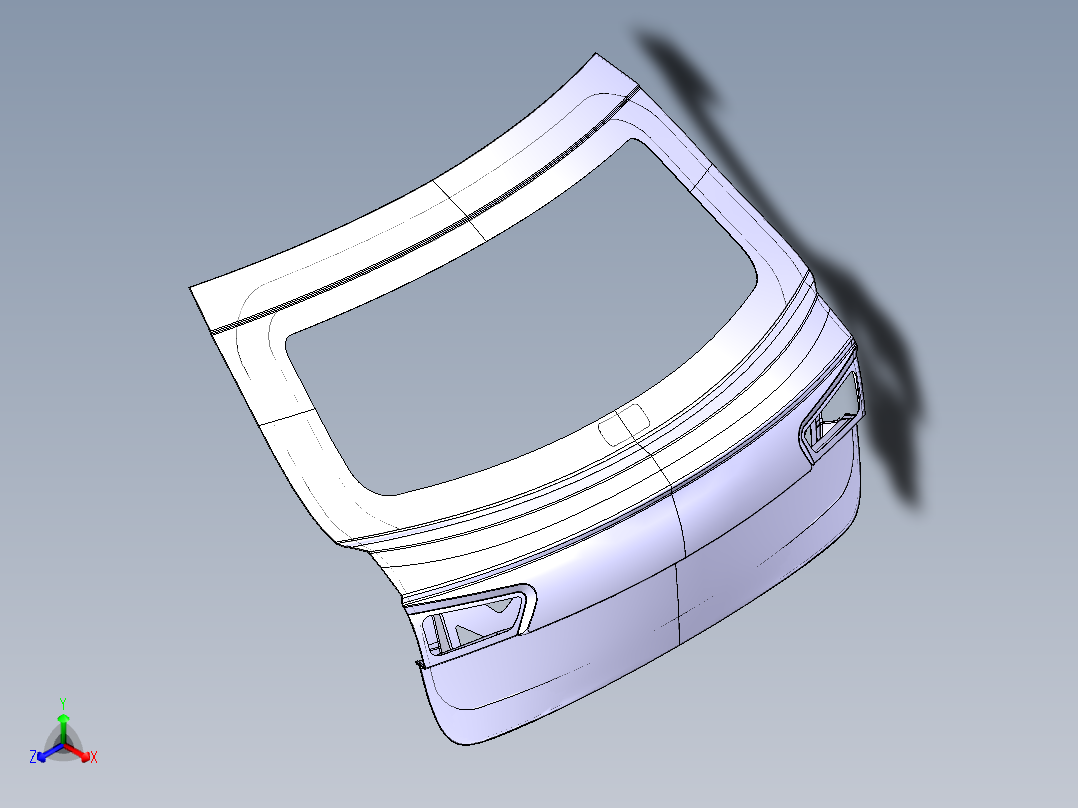 汽车后备箱门--catia正等轴测图