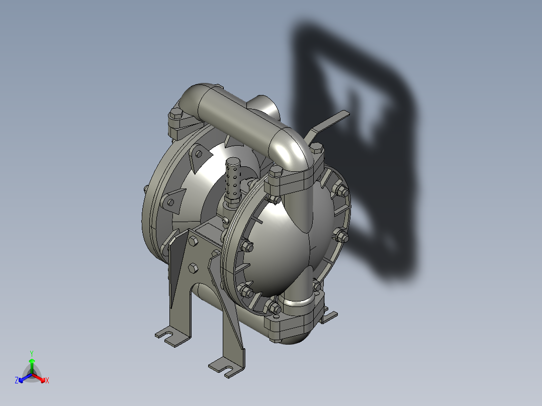 ARO666120-344-C气动隔膜泵正等轴测图