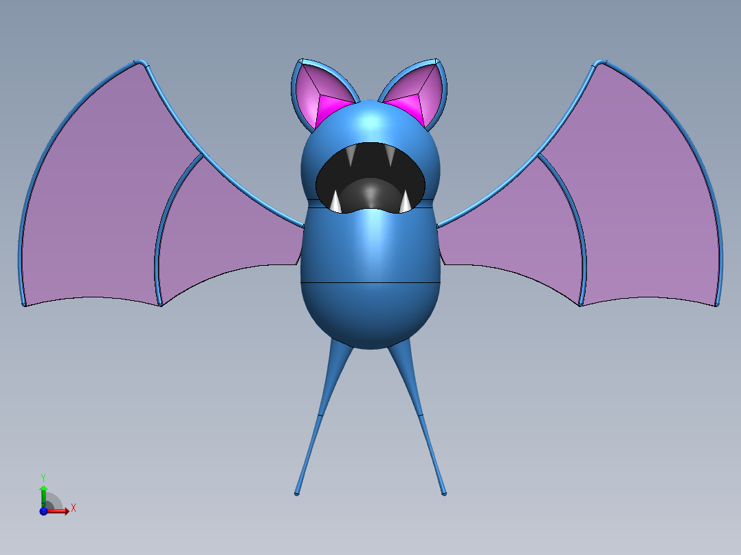 口袋妖怪-祖巴特前视图