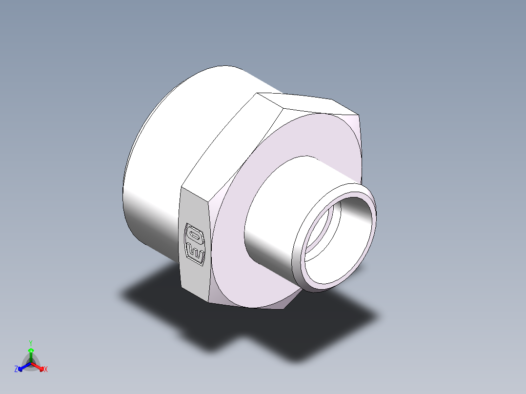 直通变径-GR、1C-18-30正等轴测图