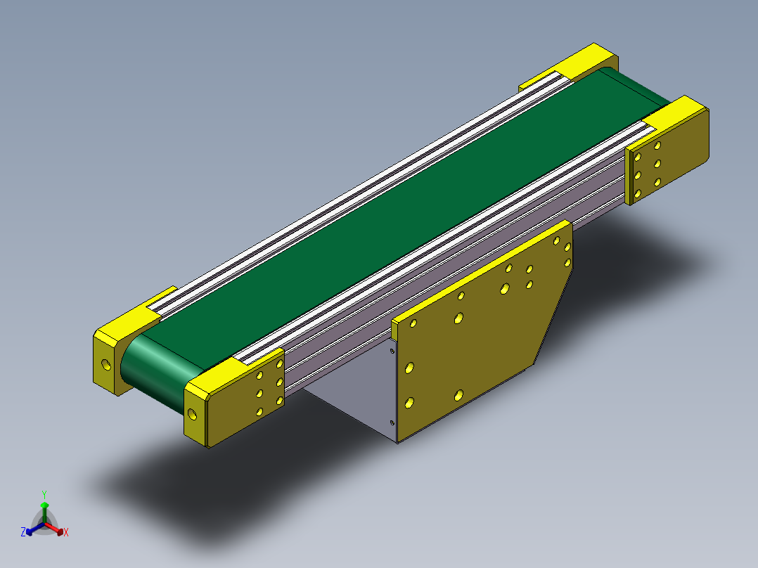 0.6米0.08米皮带机构正等轴测图
