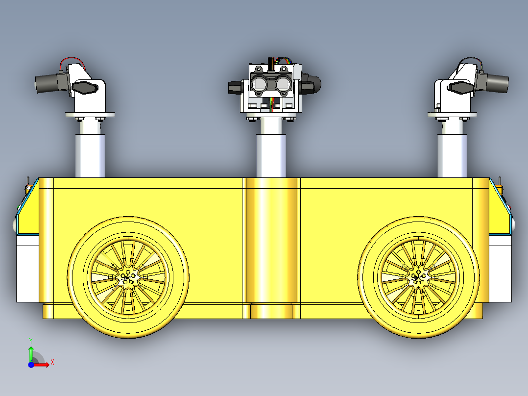 室外地图扫描构建小车模拟前视图