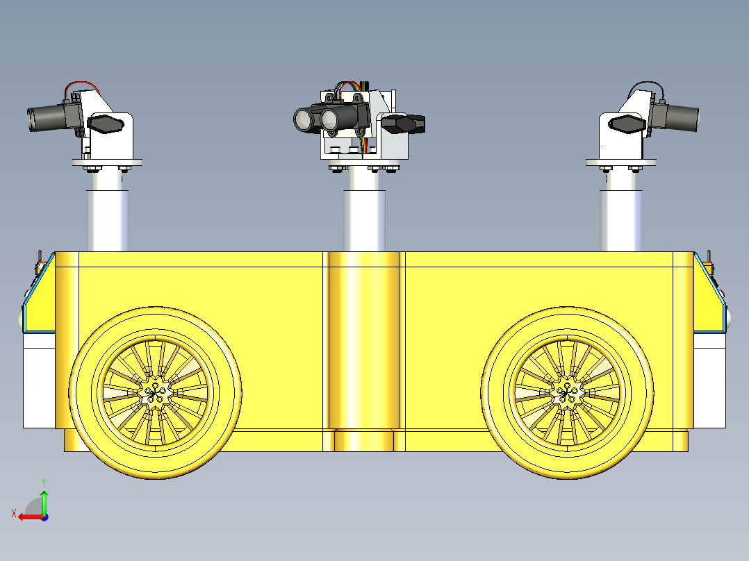 室外地图扫描构建小车模拟后视图