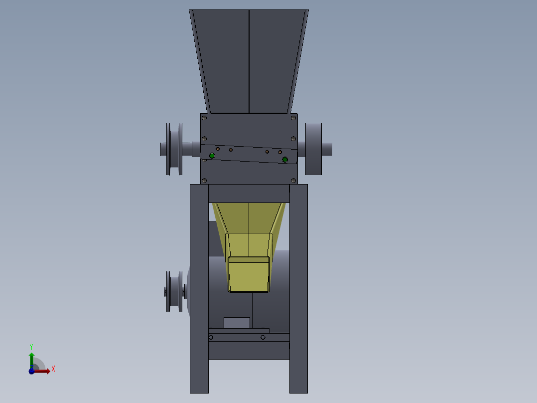 破碎机、槟榔破碎机前视图