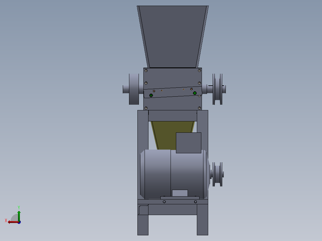 破碎机、槟榔破碎机后视图