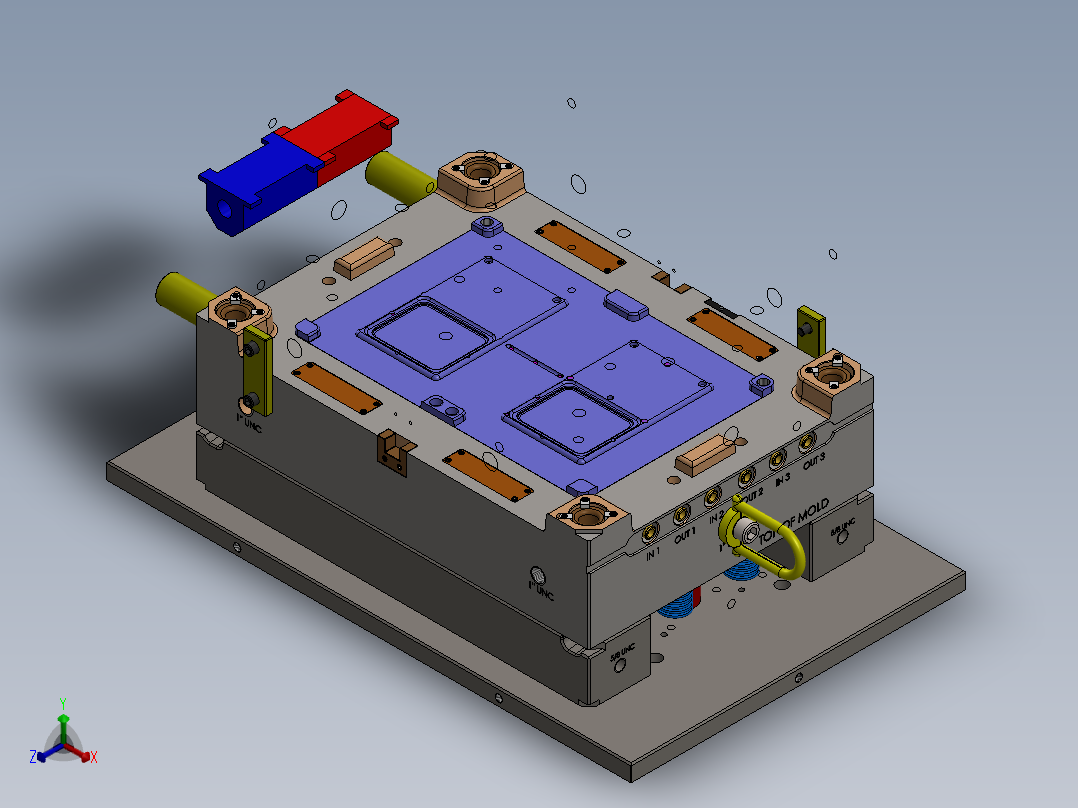 注塑模具、模具(150)正等轴测图