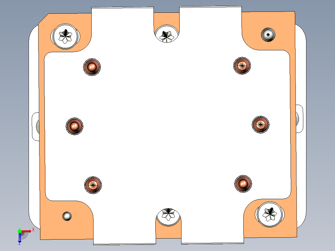 lga3647方形冷却器r1 0 110俯视图