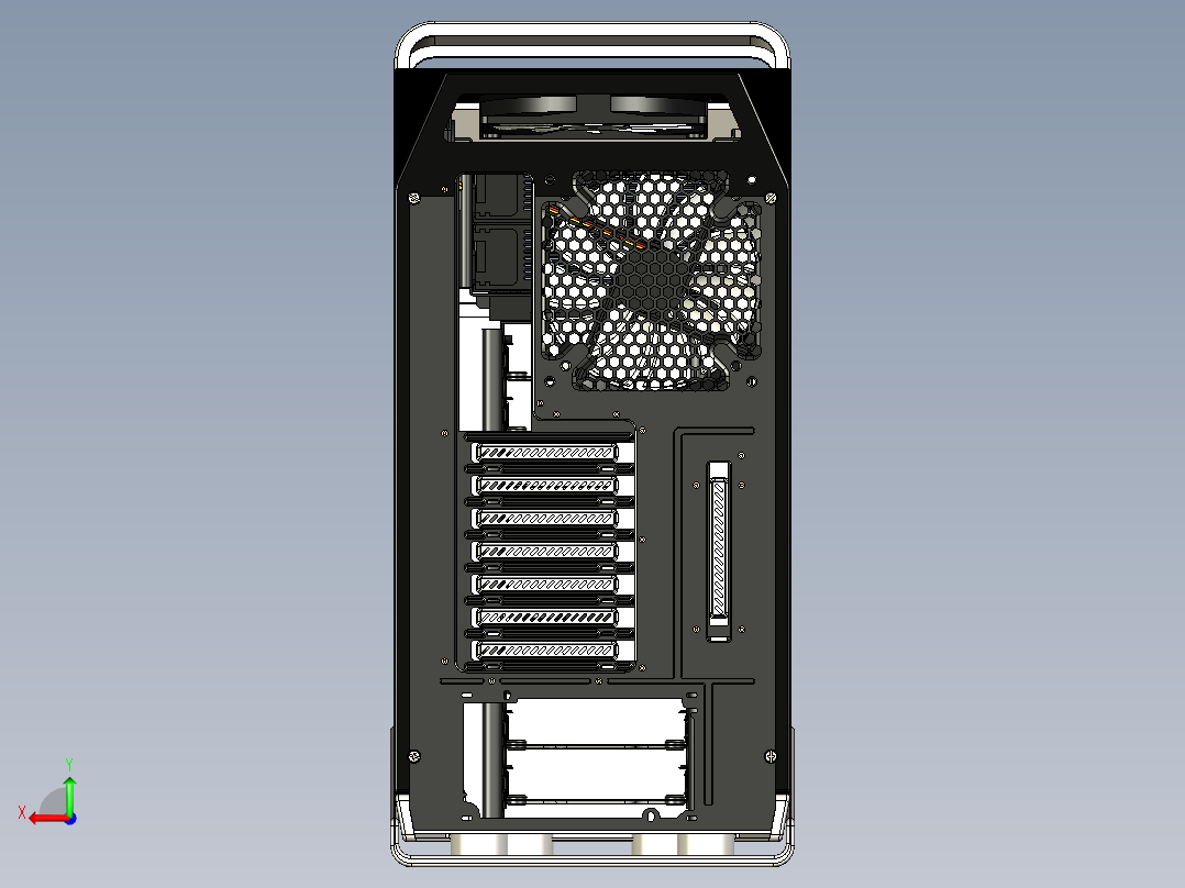 电脑主机箱后视图