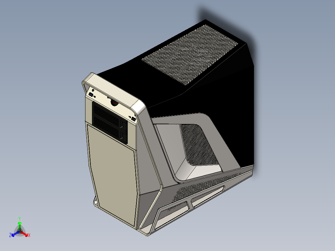 电脑主机箱正等轴测图