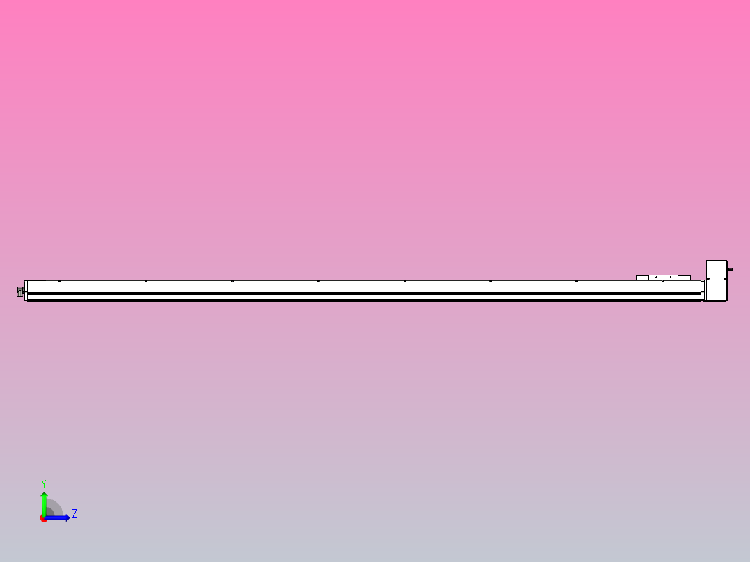 SCM14-2050-LU滚珠花健、支撑座、滚珠丝杠、交叉导轨、直线模组左视图