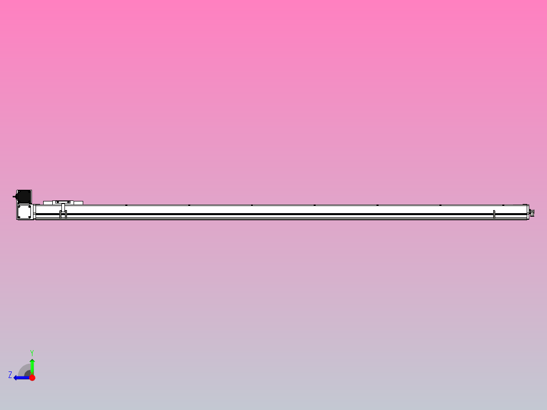 SCM14-2050-LU滚珠花健、支撑座、滚珠丝杠、交叉导轨、直线模组右视图