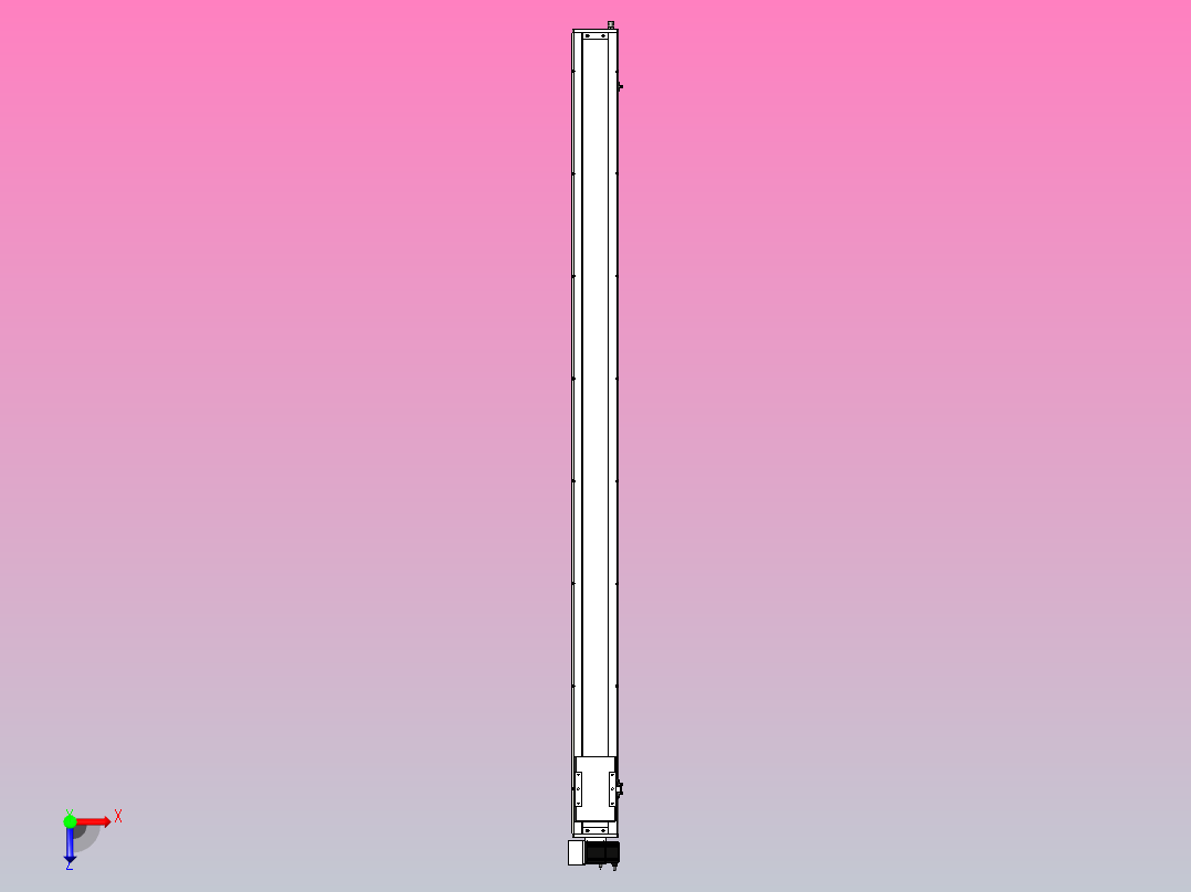 SCM14-2050-LU滚珠花健、支撑座、滚珠丝杠、交叉导轨、直线模组俯视图