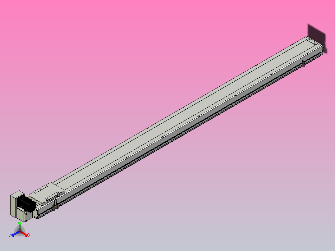 SCM14-2050-LU滚珠花健、支撑座、滚珠丝杠、交叉导轨、直线模组正等轴测图