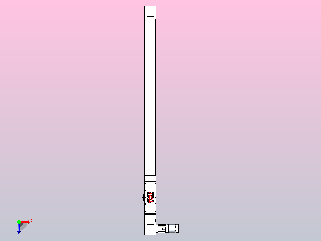 伺服电机集成皮带传动直线执行器TPA-OCB-80-140-L1050-DR-J60-N3俯视图