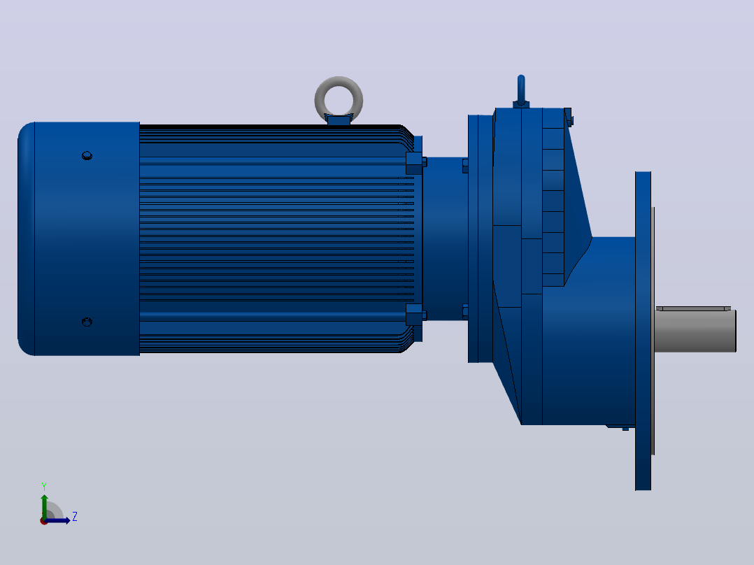 RXF107法兰轴伸式安装斜齿轮减速机RX107-Y15-4P-160L-M1-0°-Φ450左视图