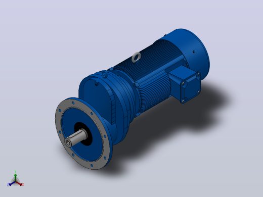 RXF107法兰轴伸式安装斜齿轮减速机RX107-Y15-4P-160L-M1-0°-Φ450正等轴测缩略图