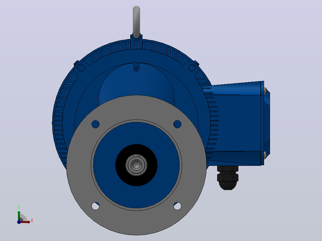 RXF67法兰轴伸式安装斜齿轮减速机RX67-Y4-4P-112M-M1-0°-Φ200前视图