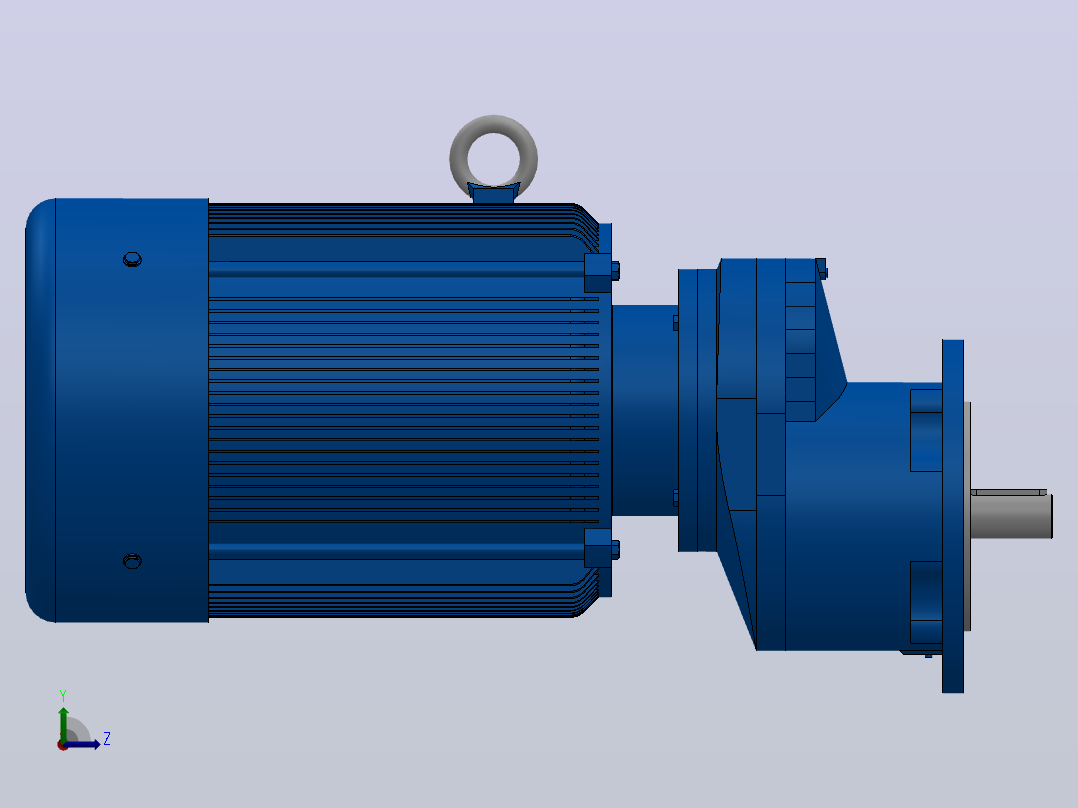 RXF67法兰轴伸式安装斜齿轮减速机RX67-Y4-4P-112M-M1-0°-Φ200左视图