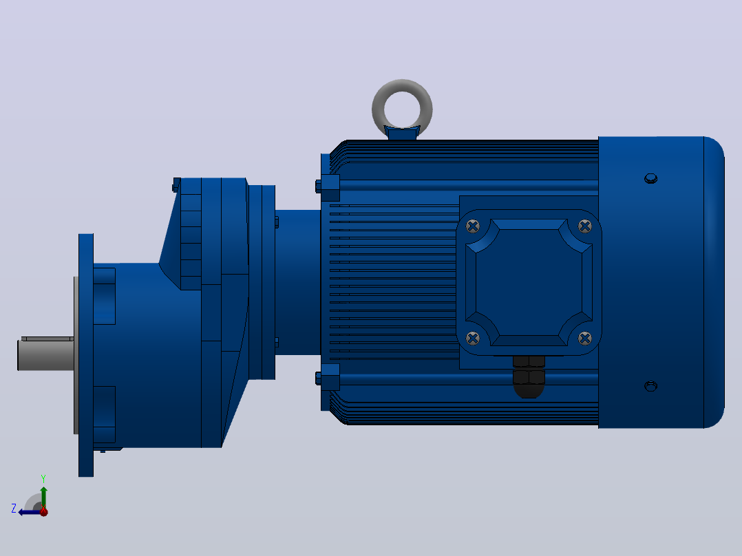 RXF67法兰轴伸式安装斜齿轮减速机RX67-Y4-4P-112M-M1-0°-Φ200右视图