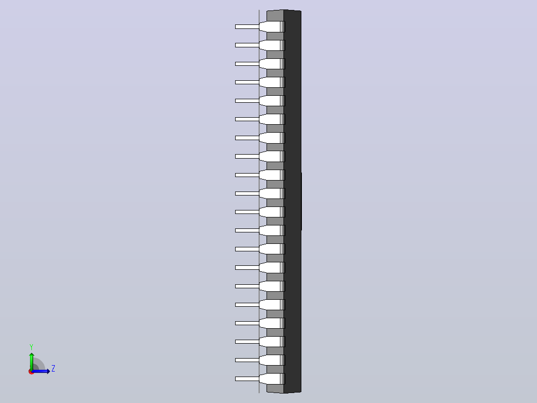 电子器件DIP 40 IC with 0_320in Window左视图