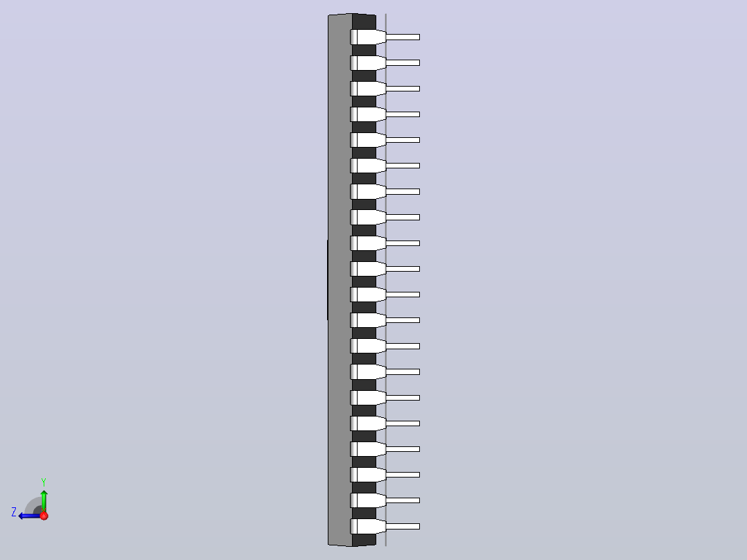 电子器件DIP 40 IC with 0_320in Window右视图