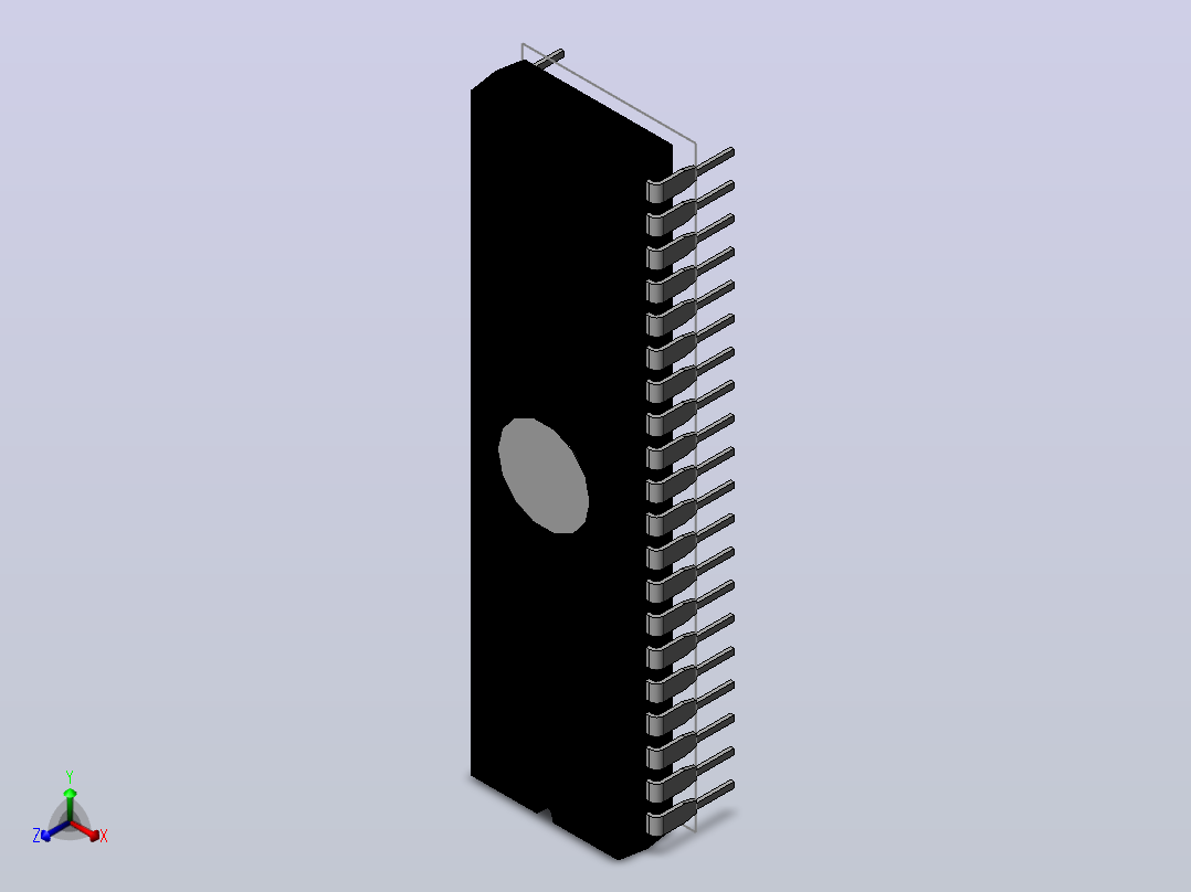 电子器件DIP 40 IC with 0_320in Window正等轴测图