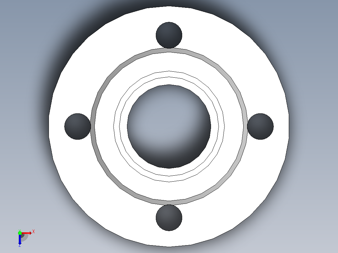 DN50化工法兰带槽俯视图