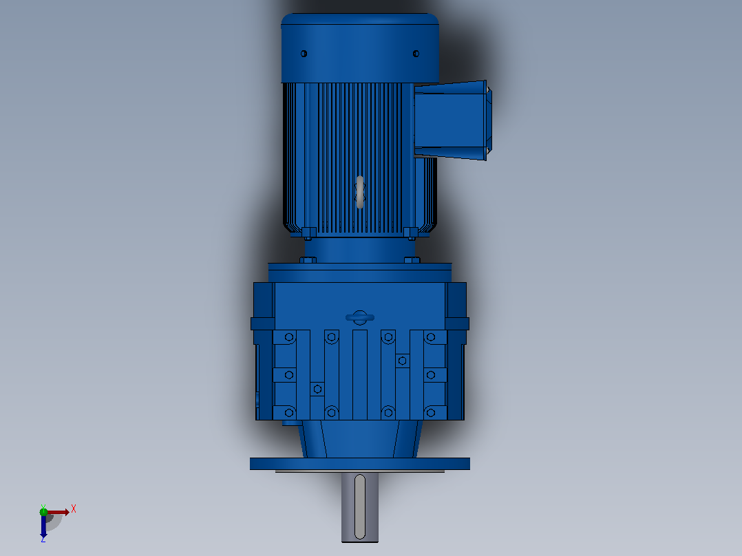RF87法兰轴伸式安装斜齿轮减速机RF87-Y3-4P-100-M1-0°-Φ300俯视图