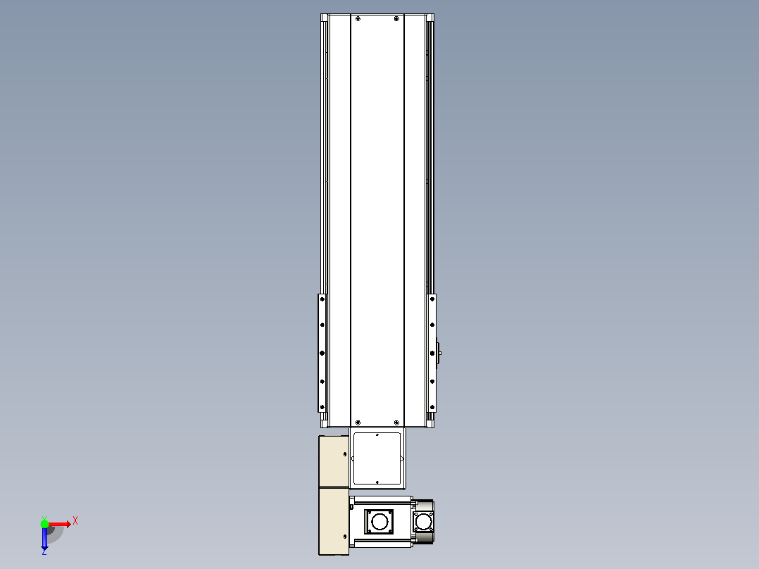 皮带直线轴半封闭可选导轨TPA-HNB-220D-176-L400-ML-C-P1K-N3俯视图