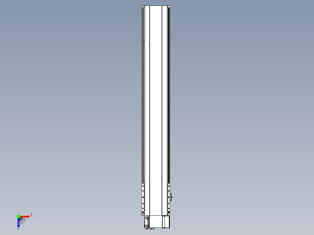 皮带直线轴半封闭可选导轨TPA-HNB-202D-140-L1150-RP-Y-P75-N3俯视图