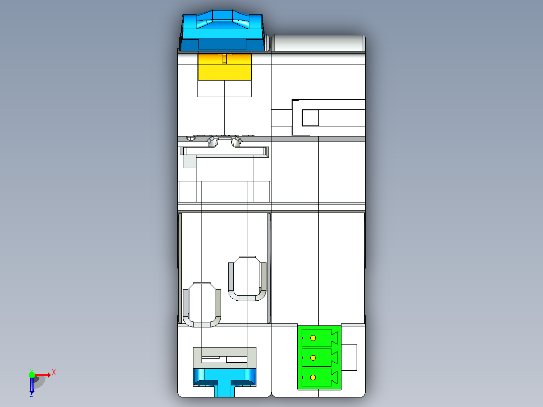 NB2LE-40ZTB&amp;1&amp;N仪表版剩余电流动作断路器三维模型20240412俯视图